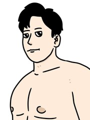 Fototapeta premium cartoon man posing on white background