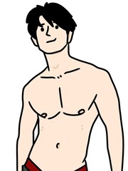 Fototapeta premium cartoon man posing on white background