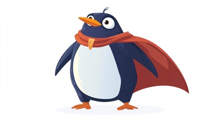 Obraz premium Cute penguin superhero