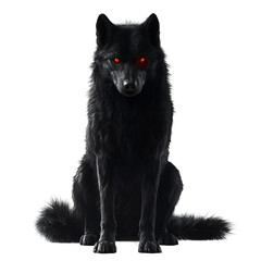 Obraz premium Legendary shadow wolf with ethereal black fur isolated on transparent background
