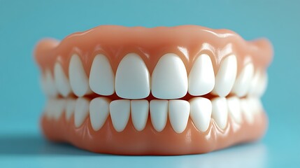 Obraz premium Full set of artificial teeth model displayed