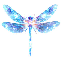Mystical dragonfly isolated on transparent background