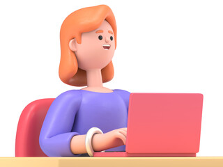 3D illustration of European businesswoman Ellen with clipboard.Transparent Background Mockup.Supports PNG files with transparent backgrounds.