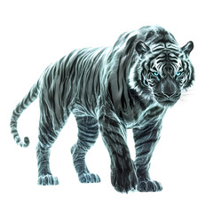 Naklejka premium Phantom spectral tiger isolated on transparent background