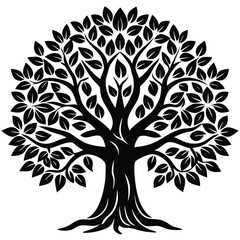 Banyan Trees icon set on white background