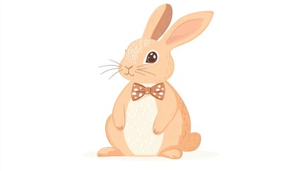 Obraz premium Cute pastel-colored bunny with a bow tie