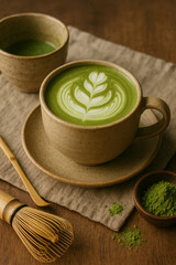 따듯한 말차 라떼