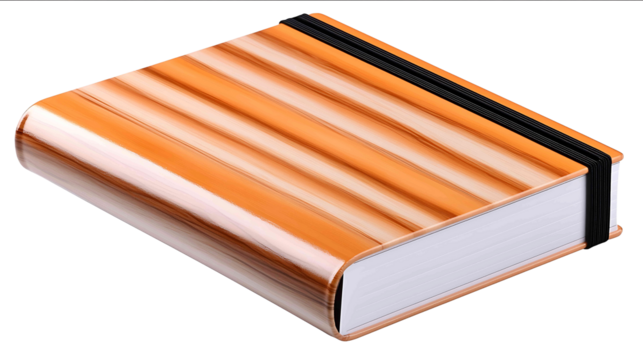 Highquality photorealistic image of a professional notebook with a woodentextured cover isolated on a pure white background with ample whitespace around the edgesA notebook with a w
