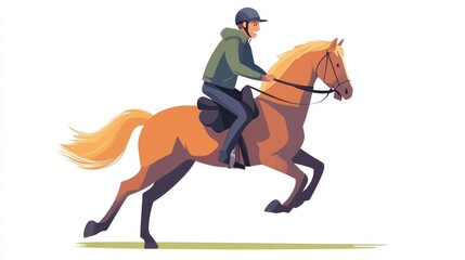Person riding a horse in motion