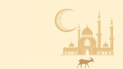 Islamic holiday, mosque, crescent moon, goat