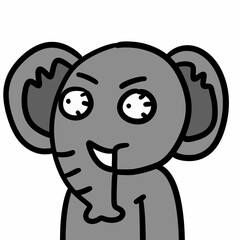 cute cartoon elephant on white background