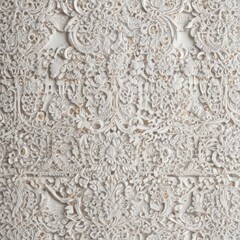 Intricate vintage lacework, textured overlay on white  Classic ornate pattern , retro, chic, damask