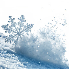 Splash of Icy Snow Particles Cold Wintery Burst of Frost, Crystalline Magic, and Chilling Atmospheric Motion
