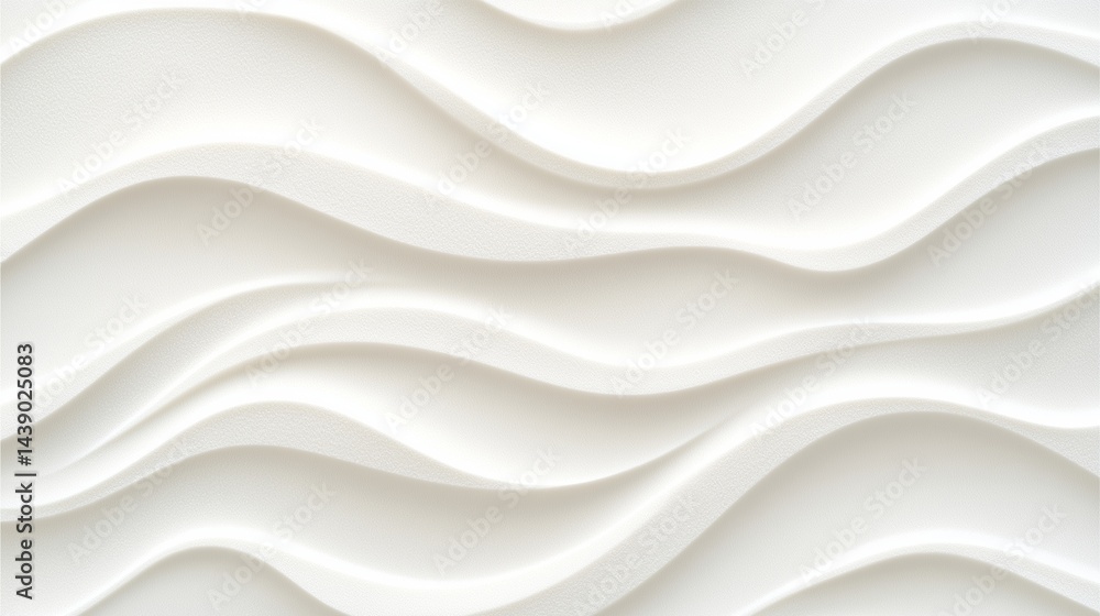 Poster elegant waves: a mesmerizing, photorealistic view of fluid, undulating wave-like forms and soft curv