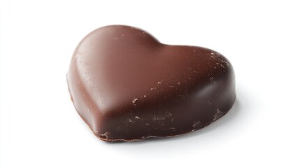 Obraz premium Dark chocolate heart candy, isolated, white background, sweet treat