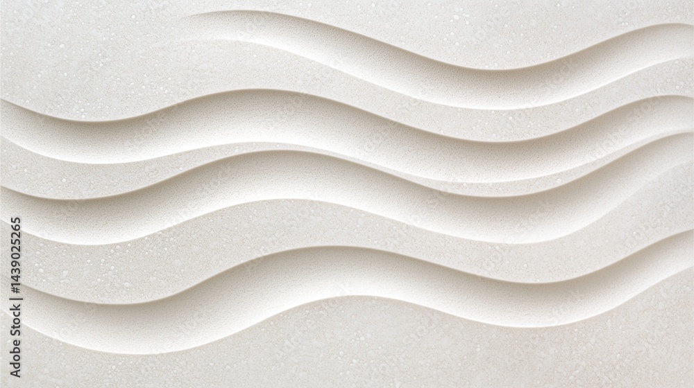 Poster serene white wave pattern: a mesmerizing design of undulating waves in a pristine white color, captu