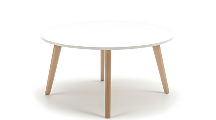 Fototapeta premium A white coffee table with wooden legs