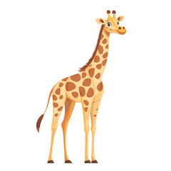 Obraz premium Realistic Vector Image of a Gentle Giraffe Isolated on Transparent Background