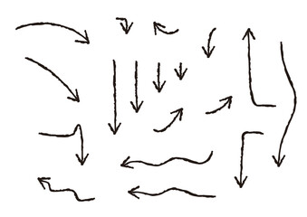 鉛筆で描いたような手書き風矢印　セット
