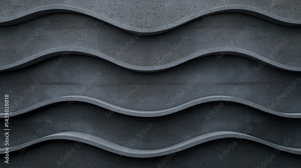 Poster a textured gray surface with wavy patterns, creating a modern, architectural aesthetic that emphasiz