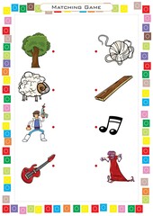 Worksheets for children – kids activity – matching game