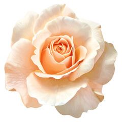Realistic vector image of a soft peach rose isolated on transparent background