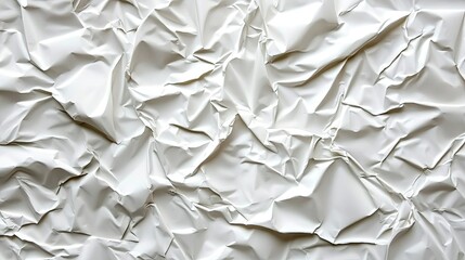 Obraz premium Close-up view of crumpled, textured white paper.