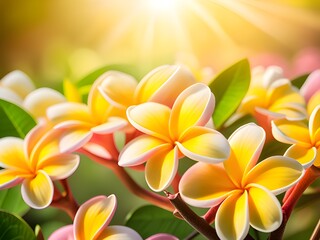 Fototapeta premium plumeria flowers on the background of the nature.