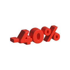 3d negative percentage red
