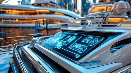 Futuristic Yacht Control Panel, Luxury Boat - Futuristic Technology