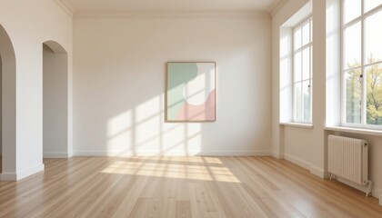 Obraz premium Empty Room with Modern Art