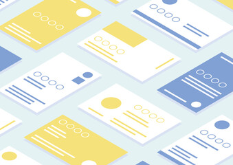 たくさんの名刺が並んだイラスト2