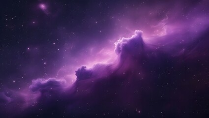 Fototapeta premium Background abstract of soft glowing purple nebula clouds floating in the vastness of a cosmic nightscape, perfect for fantasy visuals.