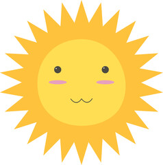 Cute Cartoon Sun Element Set