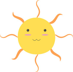 Obraz premium Cute Cartoon Sun Element Set