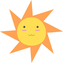 Cute Cartoon Sun Element Set
