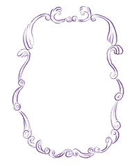hand drawn vintage frame with floral ornament loose illustration