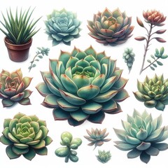 Fototapeta premium Succulents: These plants have thick, fleshy leaves, stems, or roots that store water.