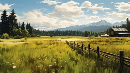 landscape with lake and mountains