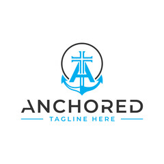 cross anchor logo with letter A © idealis