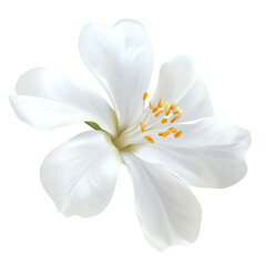 Vector image of a delicate white jasmine flower isolated on transparent background