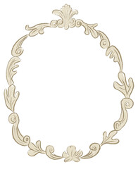 hand drawn vintage frame with floral ornament loose illustration