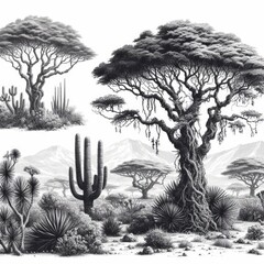Trees: Some trees have also adapted to desert life.