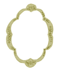 hand drawn vintage oval frame loose illustration