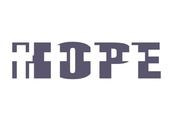 Hope word lettering design. Religion concept illustration