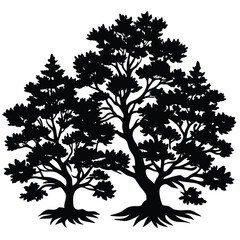 Obraz premium Juniper Trees icon set on white background