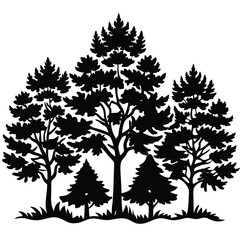 Juniper Trees icon set on white background