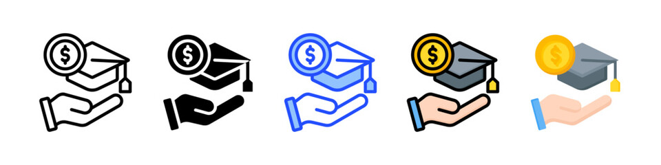 Financial Literacy Icon Collection With Multiple Styles