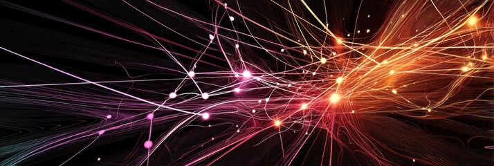 Abstract Neural Pathways With Bright Energy Pulses Creating Dynamic Connections and Vibrant Visualizations of Intelligence and Innovation