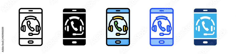Poster mobile icon collection with multiple styles